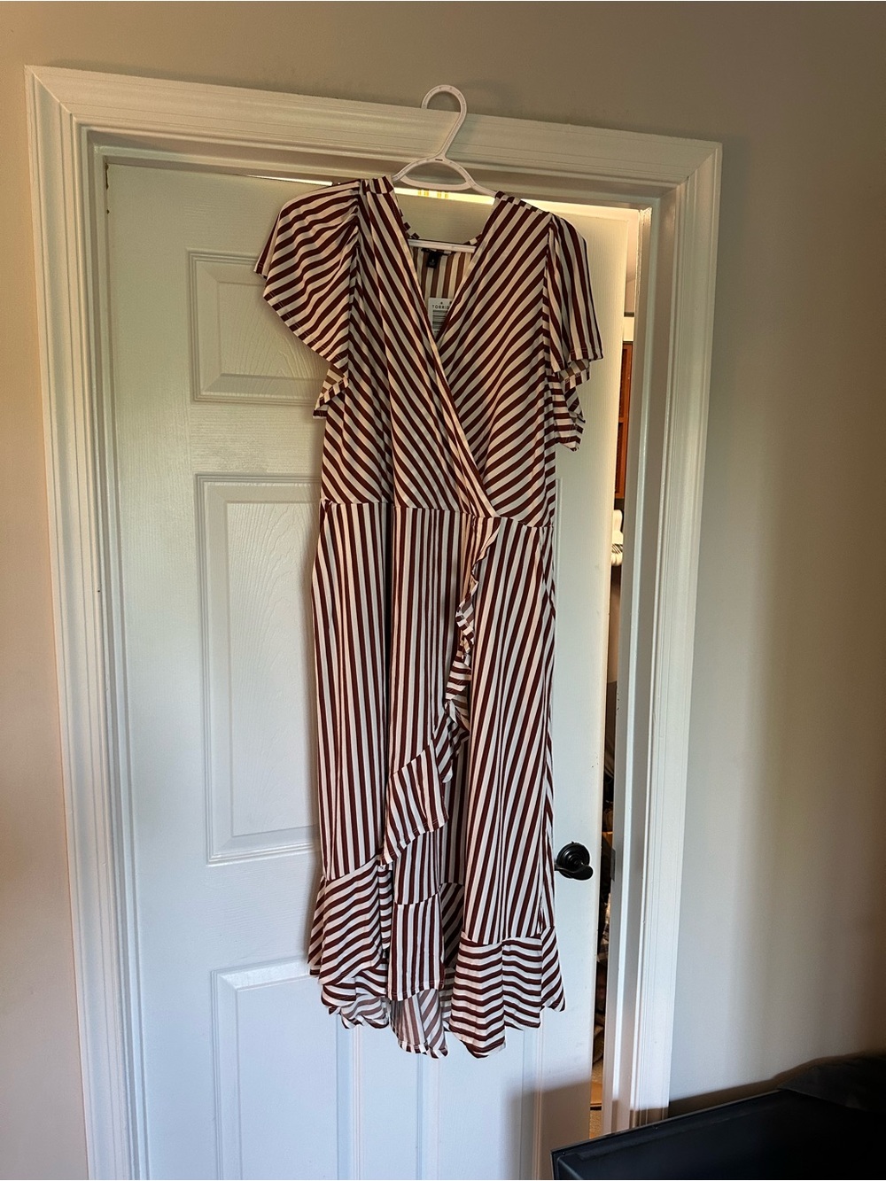 Torrid Midi Studio Knit Surplice Ruffle Wrap Dress, size 3x